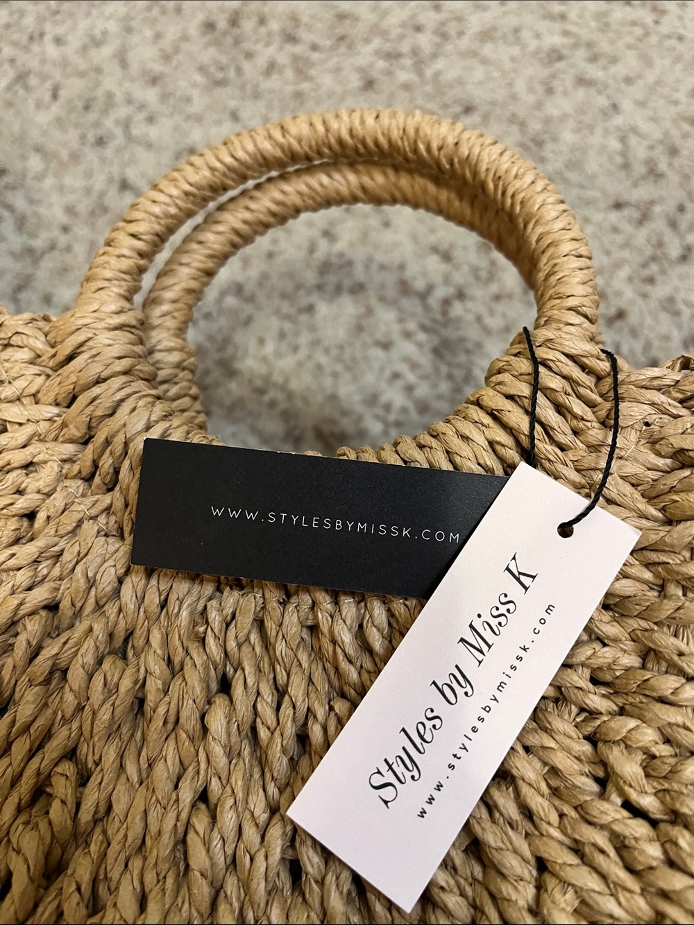 NWT Woven Round-Handle Tote in Natural - Picture 2 of 4